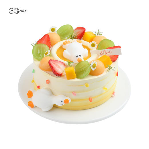 双鱼座·躺平鸭·开心果布丁鲜果蛋糕，可选1.5/2.5/6磅  | 36 CAKE 商品图3