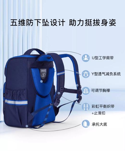 【卡拉羊书包丨适合3-6年级】五维减负设计，助力挺拔身姿！好清洗易收纳，加宽肩带，背心式贴合人体颈部！ 商品图2
