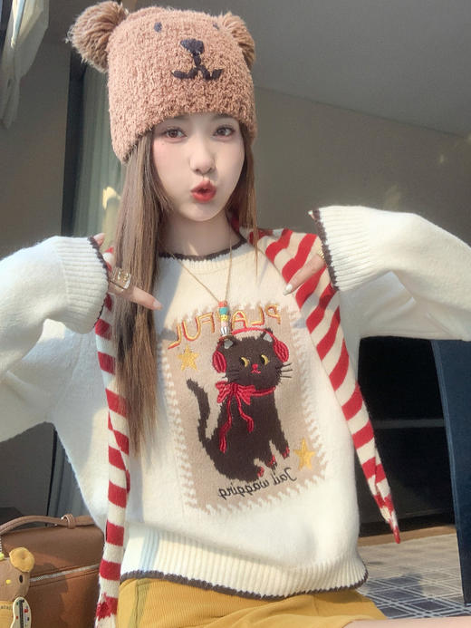 <曾小咸推荐>3.1现货秒杀！微信超特价！杏色圆领毛衣长袖上衣 日常189.99 立减100 秒杀89.99！ 商品图9