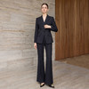 艾尚臣商务风职业装女新款藏青色西装优雅气质高级感西服两件套春 商品缩略图3
