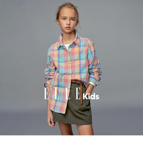 💕春3童装彩格绣花长袖衬衫