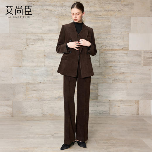 艾尚臣长袖商务西装套装女冬季双排扣收腰西服正装职业装气质女装 商品图4