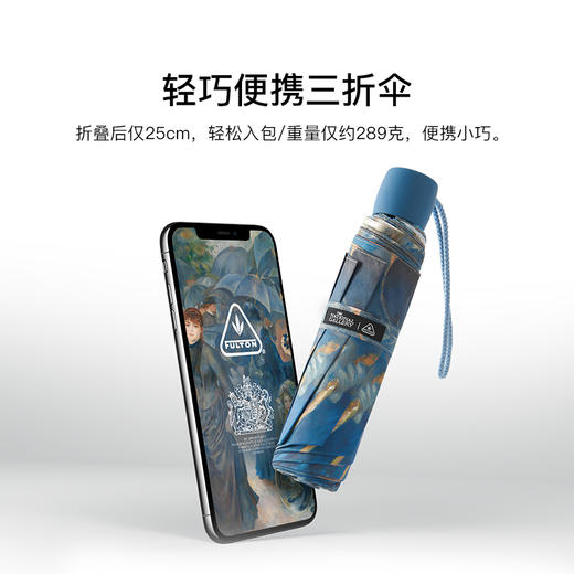 【焕新季】英国FULTON富尔顿 NG Minilite-2 UV The Umbrellas 撑伞的女人黑胶三折伞 WFNM242 商品图1