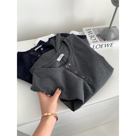 【大牌质感】280g棉氨纶针织衫 春季基础款韩版显瘦百搭纯色正肩tee 商品图1