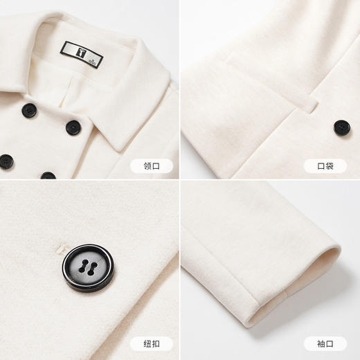 艾尚臣陈瑶同款米白色双排扣西装套装女收腰时尚两件套翻领冬季厚 商品图4