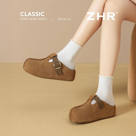 ZHR则则卡皮巴拉风勃肯鞋女2026春秋季复古轻便面包鞋增高包头拖鞋 商品图3