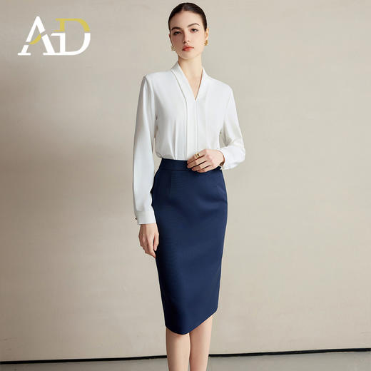AD白色衬衫半裙套装女春2026新款高级感职业装淡人高知穿搭一整套 商品图1