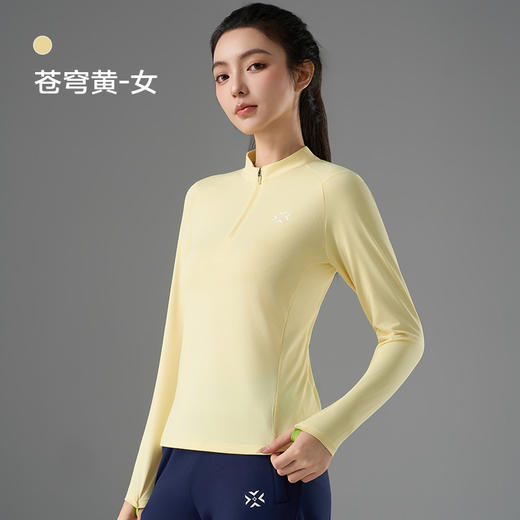 有为者/男女春秋跑步长袖 半开拉链魔方透湿拇指套跑步运动透气速干训练长袖T恤 商品图6