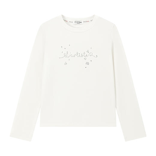 💕春3童装60S持久如新抗皱液氨拉架双面百搭烫钻长袖T恤 商品图4