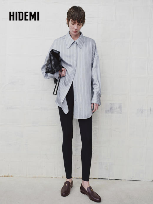 HIDEMI 羊皮一脚蹬轻便通勤休闲乐福鞋皮鞋单鞋平底鞋 商品图5