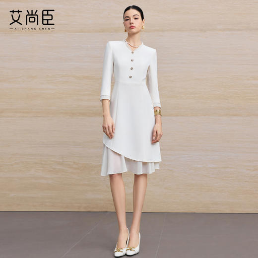 艾尚臣经典白月光轻奢优雅职业连衣裙女收腰显瘦通勤裙子气质女神 商品图2