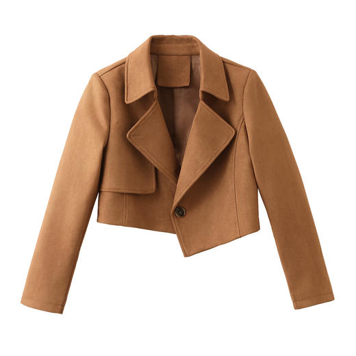 通勤风夹克女外套2026春季新款款女装时尚修身短款小个麂皮绒上衣 商品图4