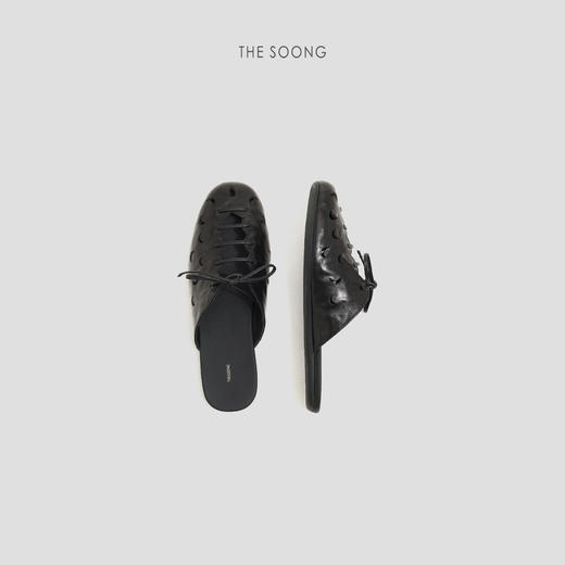 THESOONG|"复古随性"手工镂空系带羊皮包头一脚蹬拖鞋HWXZ8626 商品图1