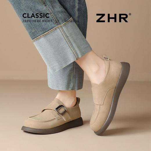 ZHR复古魔术贴搭扣乐福鞋女2026新款时尚百搭轻便通勤勃肯风单鞋 商品图4
