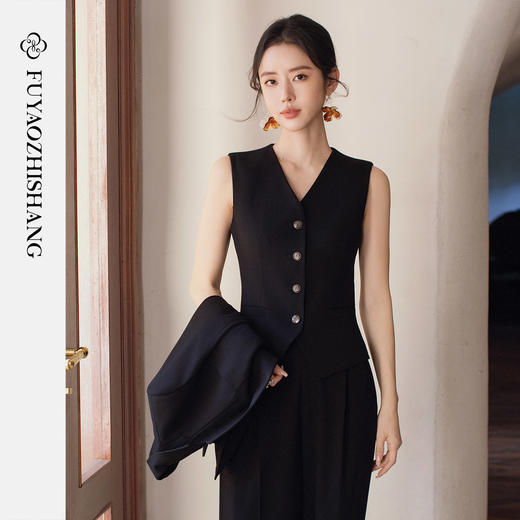 FUYAO扶摇直上 高级感西装套装女春气质轻奢总裁风三件套2026新款 商品图3