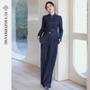 FUYAO扶摇直上 复古设计师牛仔蓝西装套装女新中式立领盘扣老钱风 商品缩略图4