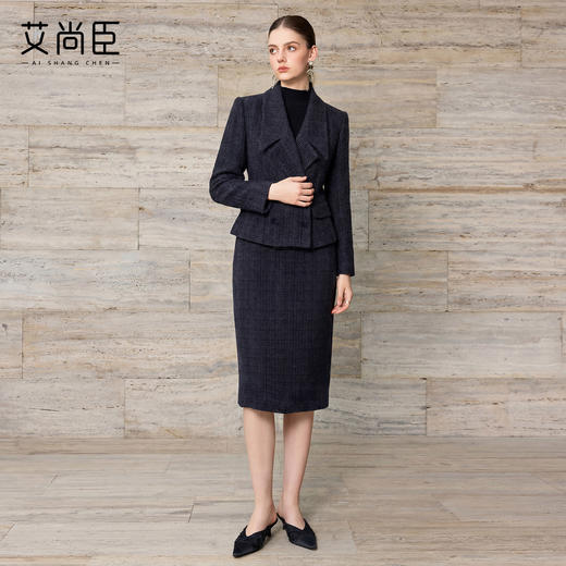 艾尚臣羊毛时尚套装女春季高级感通勤商务职业装气质西装两件套 商品图1