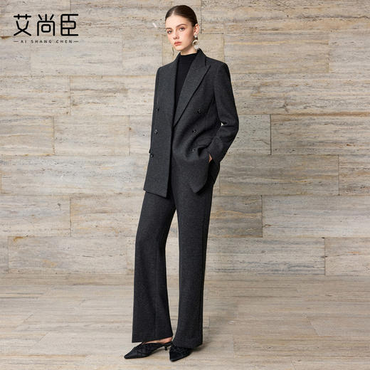 艾尚臣羊毛oversize西装套装女秋冬老钱风西服正装气质通勤职业装 商品图3