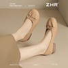 ZHR则则羊皮浅口气质单鞋真皮女2026新款百搭粗跟一脚蹬通勤单鞋 商品缩略图9