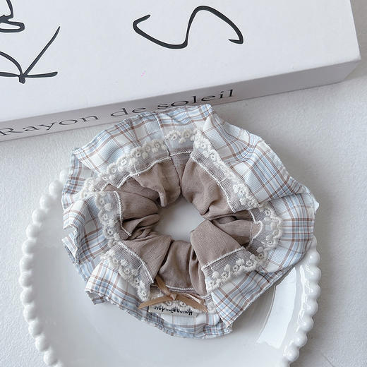 韩系甜美海盐蓝色蕾丝发圈-纪念日百货门店同款169256749 商品图1