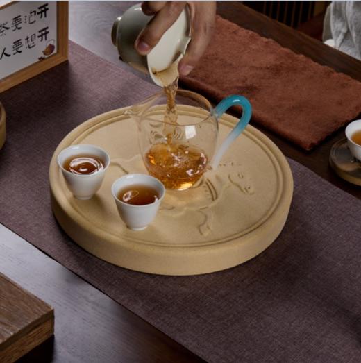 巴蜀汉陶·仿汉砖马年系列干泡茶承，将非遗做成专利，马年驮元宝设计，马踏山河吸水聚气【G】 商品图9