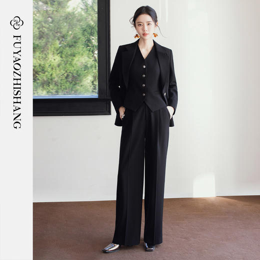 FUYAO扶摇直上 高级感西装套装女春气质轻奢总裁风三件套2026新款 商品图0