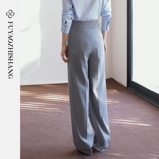 FUYAO扶摇直上 复古风高腰垂感直筒裤女2026新款老钱风极简西装裤 商品图4