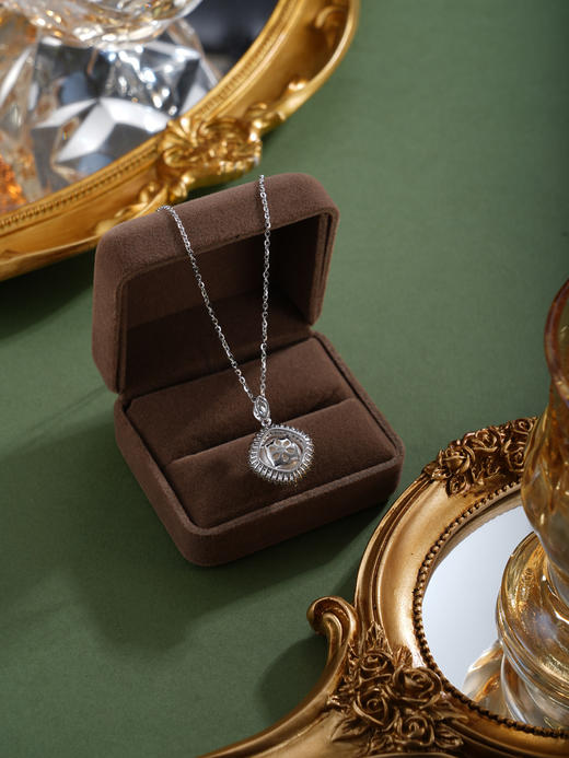 子佩集【璀璨柔情】S925珍珠惜王妃套链项链【PM2145-XF】方块四方绿点2602 商品图3