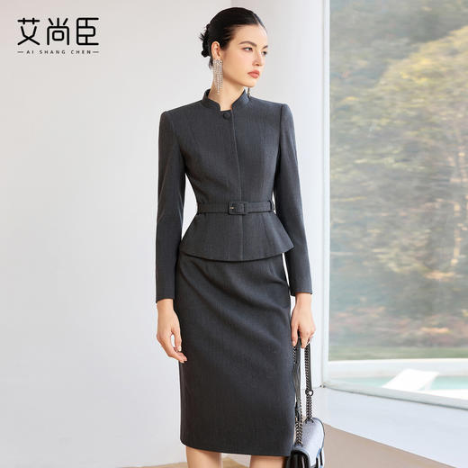 艾尚臣OfficeLady精致高级感立领商务正装套装女领导西装会议工装 商品图0