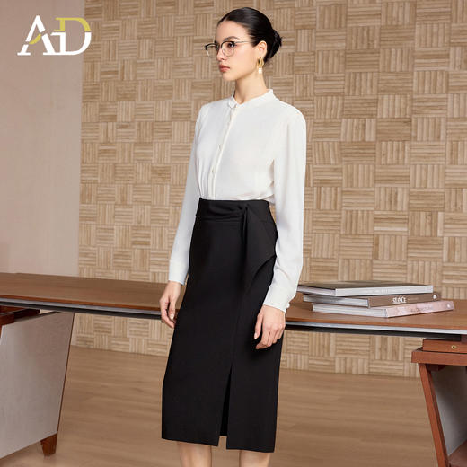AD高端品牌职业套装女春季2026新款高级感正式场合衬衫半裙两件套 商品图3