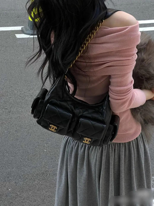 Chanel 25c 黑金 嬉皮 hobo 单肩包 商品图1