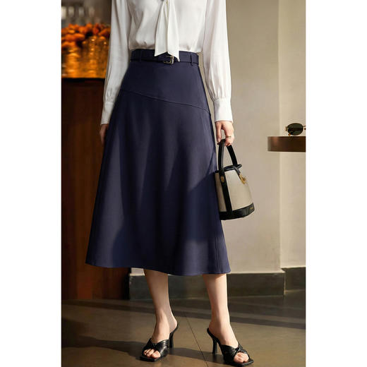 米思阳2026春季新款复古优雅赫本风高腰半身裙A字裙大摆裙女1678 商品图3