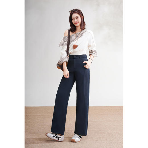 【FIVE WHITE GEESE 钛金樱花九分直筒裤】三色可选，90-150斤可穿，直筒版型，修饰包容，久坐不起皱~ 商品图4