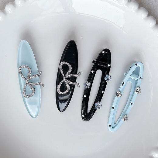 精致佰搭海盐蓝椭圆边夹对装发夹-纪念日百货门店同款169096773 商品图3