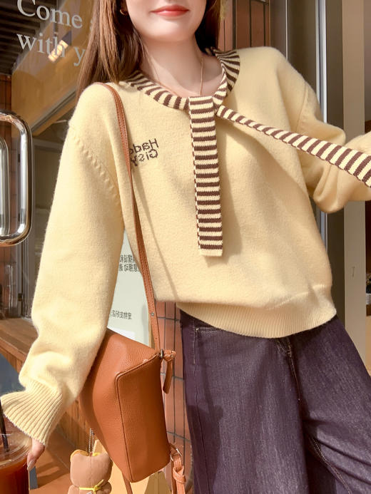 <曾小咸推荐>3.1现货秒杀！微信超特价！韩系学院风假两件毛衣 日常189.99 立减80 秒杀89.99！ 商品图6