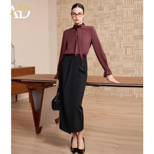 AD高端精致天丝衬衫两件套2026新款轻奢高级感出席重要场合的裙子 商品图1