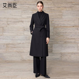 艾尚臣复古赫本风气质职业套装女羊毛呢西装大衣中长款收腰高级感