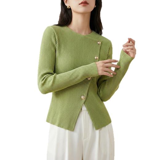 「自」全新升级【铂金会员220/天猫289/差价69】(21244)洛诗琳高级感不规则圆领上衣2026春季新款气质百搭褶皱T恤 商品图4