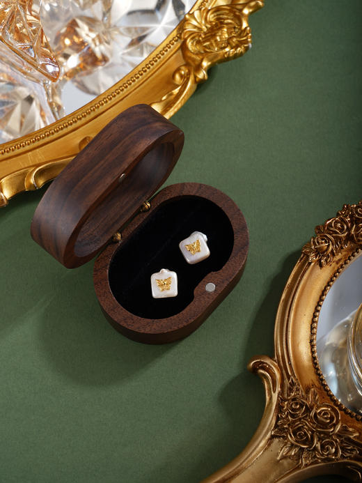 子佩集【蝴蝶方糖】银S925珍珠惜王妃耳钉【SGE0350013】巴洛克方块蝴蝶2602 商品图4