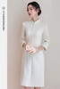 FUYAO扶摇直上 新中式醋酸旗袍裙女七分袖立领连衣裙修身优雅裙子 商品缩略图5