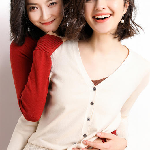 “单拍不发 加购2件到手74.9元 ”樱西玛ENXIMANE 基础V领针织衫 春季焕然一新 时尚百搭 柔软舒适 12色可选 商品图4