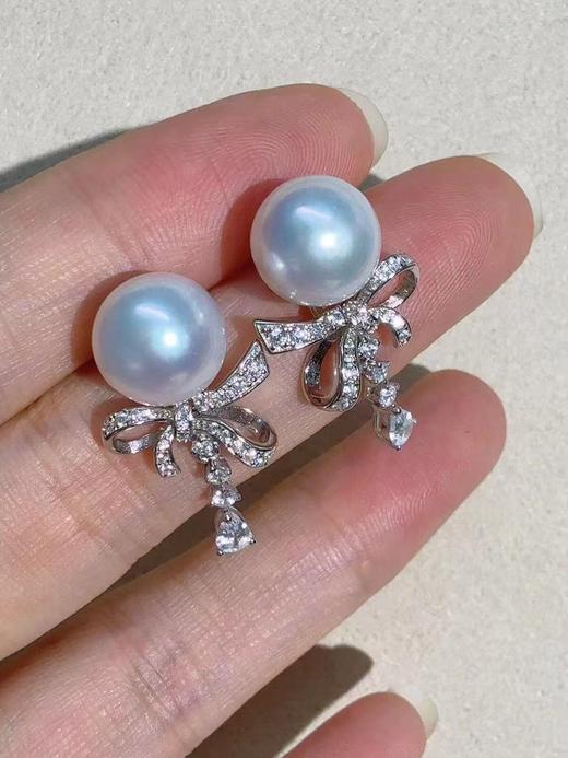 ⁶美少女款【澳白耳钉】11-12mm海水珍珠，银镶，微瑕，出证书，24小时鉴赏期【香港】SS06-QTT-XGZZ 商品图4