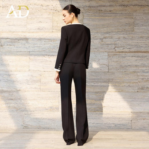 AD酒店经理职业套装女长袖西装套装黑色气质短外套2026新款直筒裤 商品图4