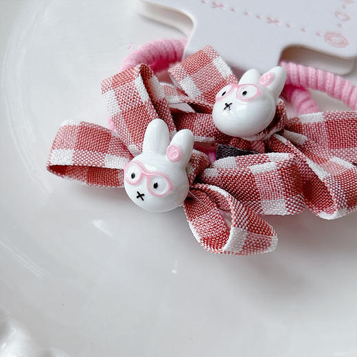 兔子清新格子皮筋RT对扎-纪念日百货门店同款169256546 商品图3