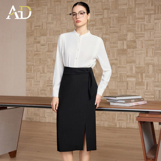 AD高端品牌职业套装女春季2026新款高级感正式场合衬衫半裙两件套 商品图1