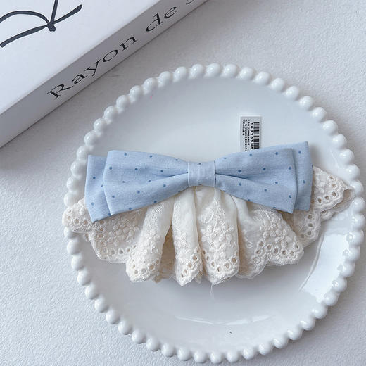 浅蓝色格子蝴蝶结少女发夹-纪念日百货门店同款169265952 商品图2