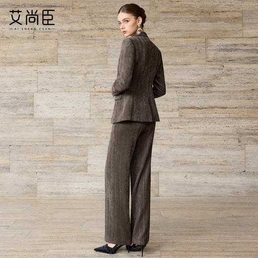 艾尚臣老钱风西装套装女秋冬商务职业装西服外套长裤三件套通勤风 商品图4