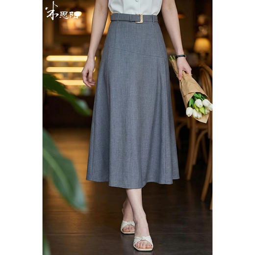 米思阳2026春季新款复古优雅赫本风高腰半身裙A字裙大摆裙女1678 商品图0