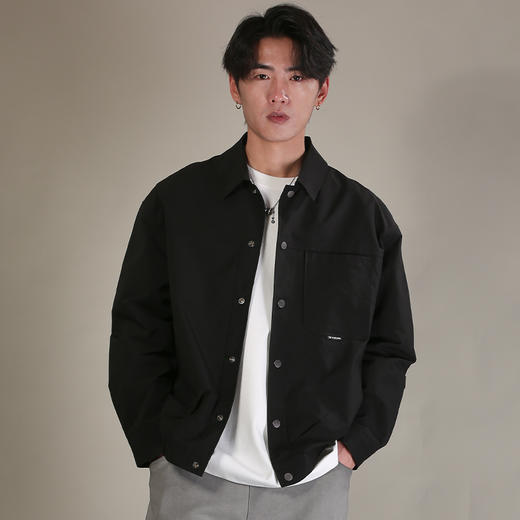 DRONKOO 2026 翻领左单贴袋织唛下摆橡筋基础款薄夹克 商品图3