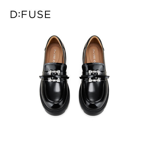 Dfuse迪芙斯2026春季新款蝴蝶结方钻扣深口单鞋经典休闲乐福鞋通勤鞋女单鞋DFE1112118 商品图4